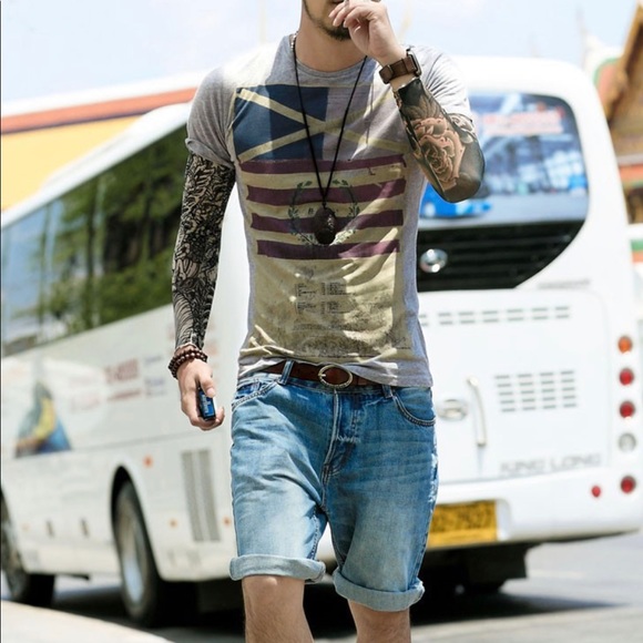 Men Short Sleeve Round Neck T-Shirt - Picture 4 of 4